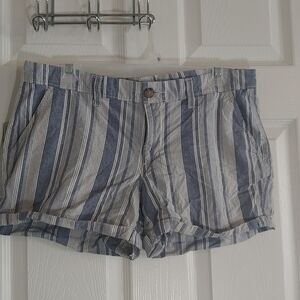 Old Navy Blue White Striped Cotton Shorts Size 8